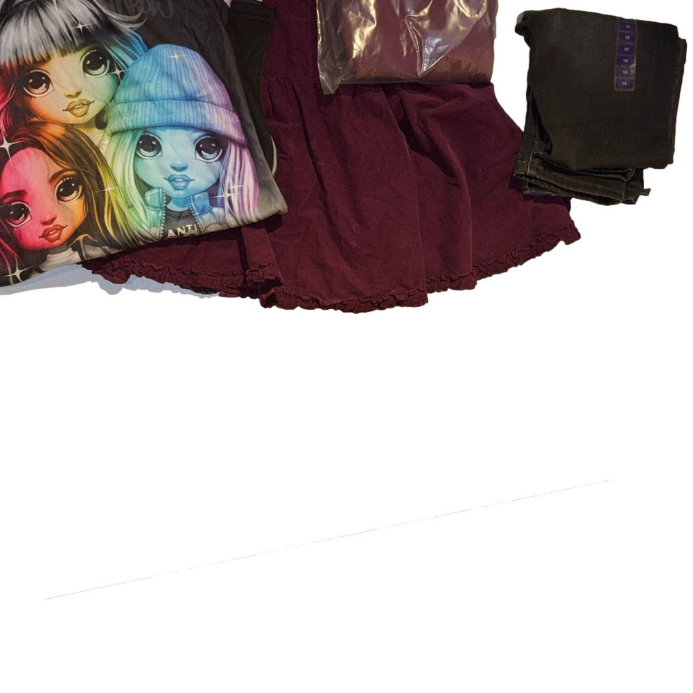 Girls 10/12 Clothing Bundle Art Class Sweats, Jeans, Skirt, Gown New